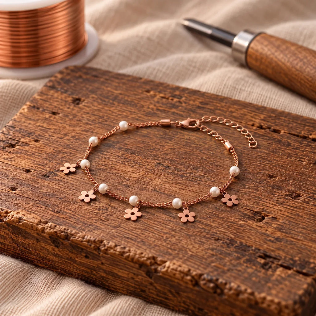 Bloom Copper Anklet